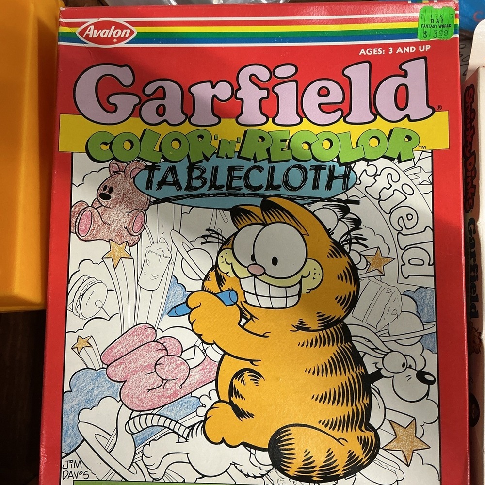 Avalon Garfield Coloring Activity Tablecloth Vintage 1978 Brand New Sealed 30x30